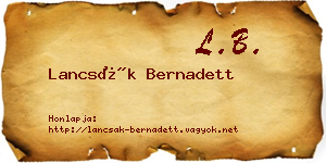 Lancsák Bernadett névjegykártya