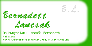 bernadett lancsak business card