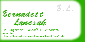 bernadett lancsak business card